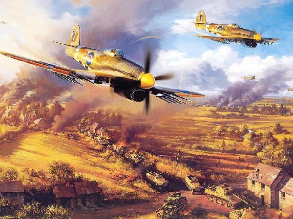 painting of typhoon fighter aircraft