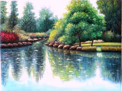 impressionist view of lake
