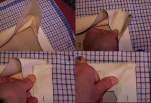 split picture showing corners