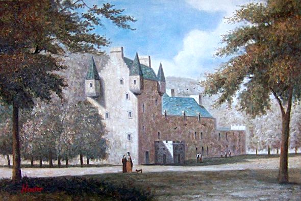 Scottish painting of Meggernie Castle by Peter Hunter