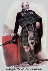 painting showing Breadalbane tartan