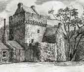 drawing of Hunterston castle in 1905
