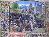 medieval tapestry depicting battle of Neville's Cross