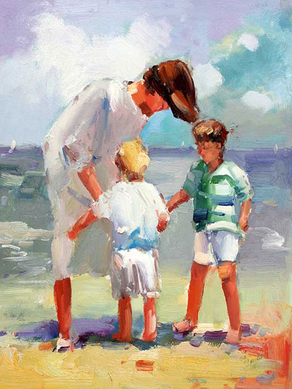 family painting of mum and the boys