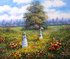 collecting flowers
