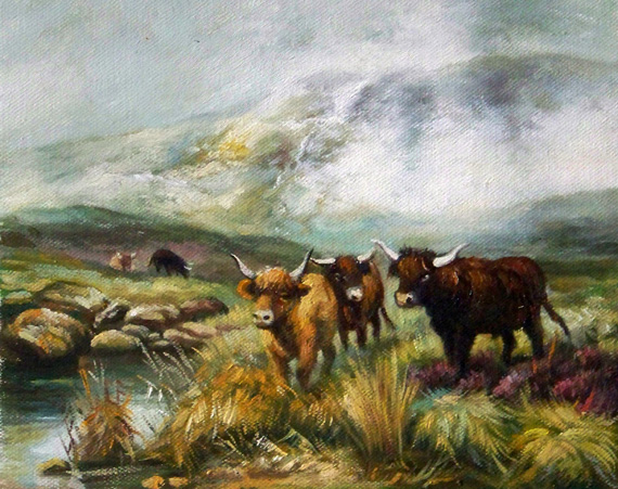 victorian style landscape painting
