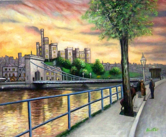 Inverness painting with castle and river ness