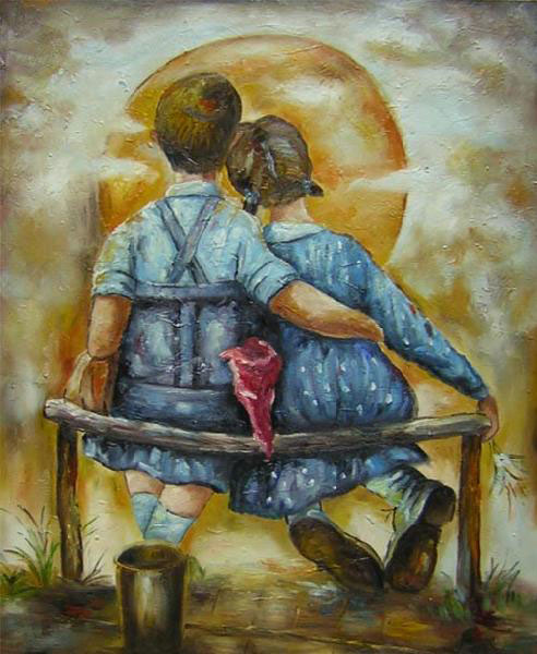 children painting