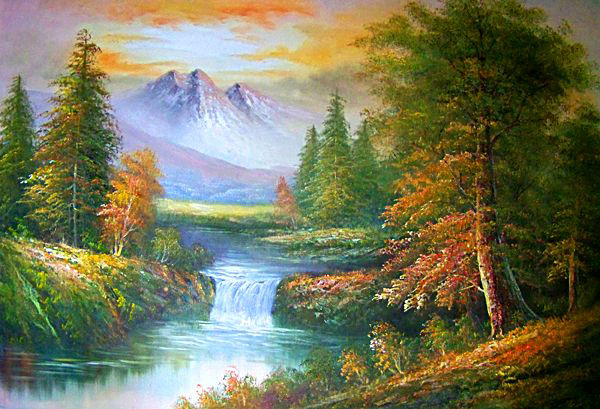 autumn landscape in the mountains a lovely autumn landscape painting ...
